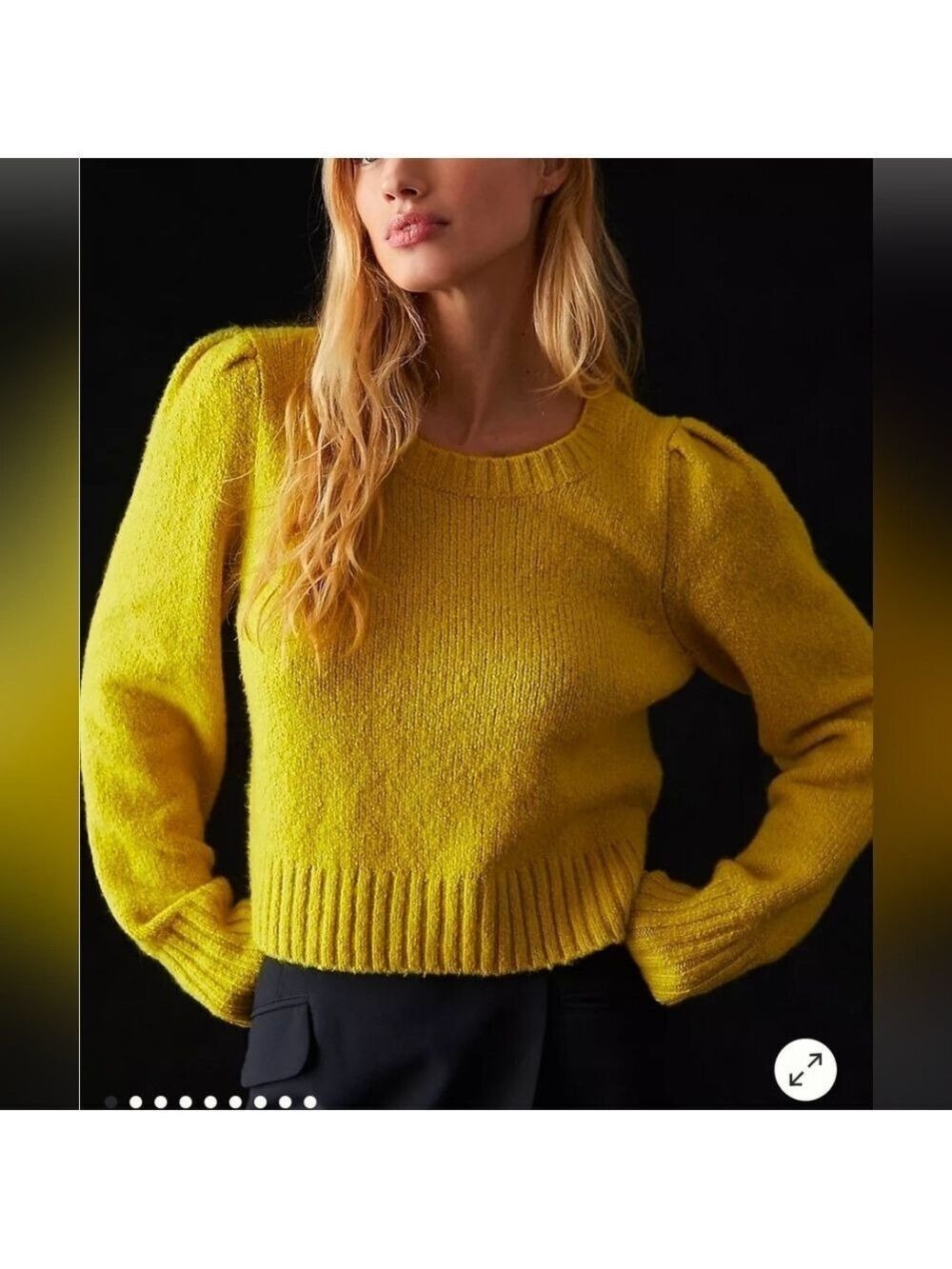 Maeve By Anthropologie Crewneck Puff-Sleeve Sweater Size S